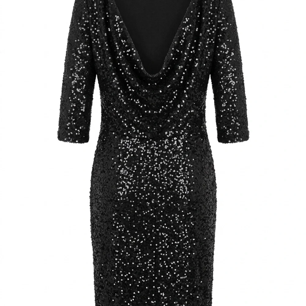 JS Boutique New York Black Sequin Sheath Dress - Women's Evening Dress size M